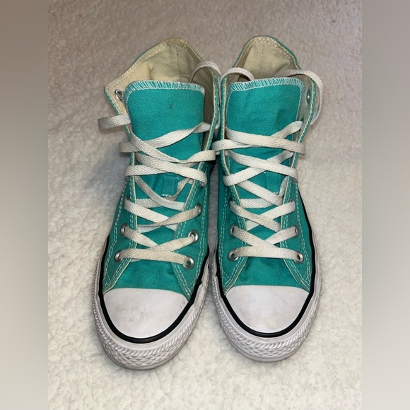 Converse Chuck Taylor All Star Hi Canvas Sneaker Teal / White Women’s Size 7.5 - Picture 2 of 7